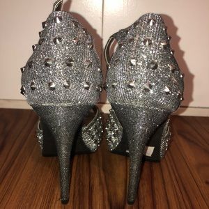 Studded T-Strap/Peep Toe Heels